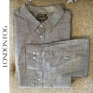 LONDON FOG Men’s Slim Fit Button Down Dress Shirt, Size XL